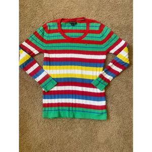 Vintage Tommy Hilfiger Sweater/ Striped - Large